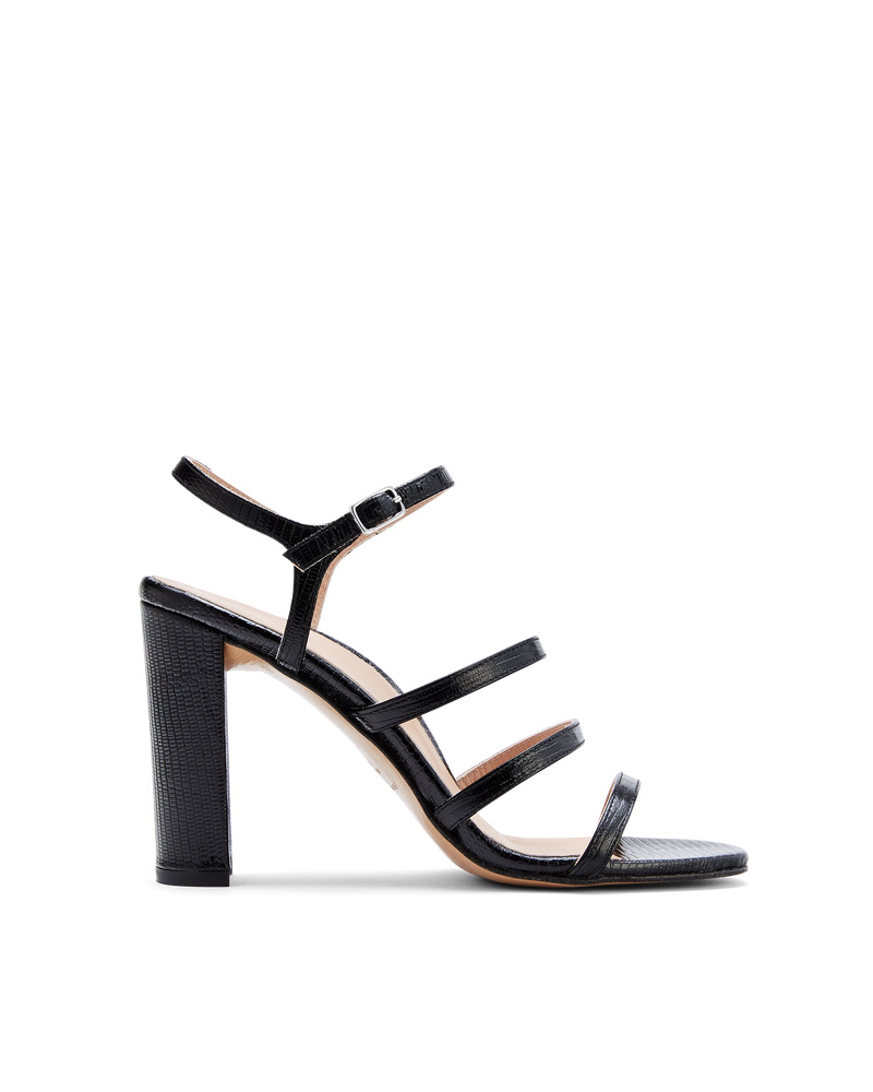 Inez Women's Sasha - Black Lizard Emboss