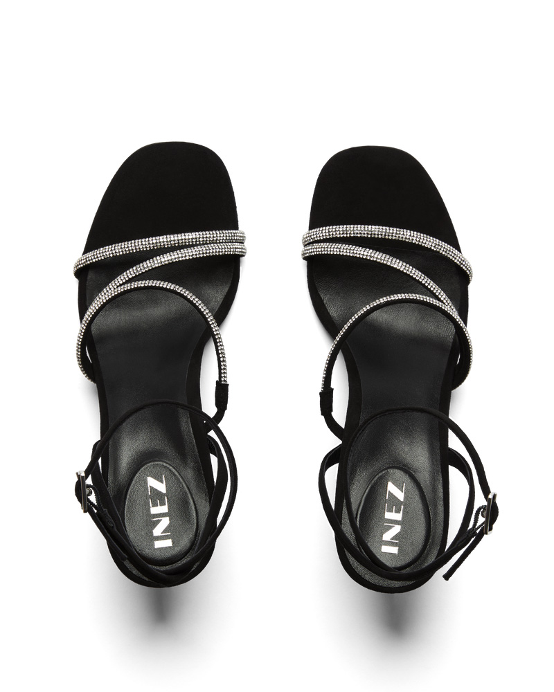 Inez Women's Sofia - Black Suede with Crystals